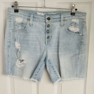 Mossimo Light Wash Distressed Denim Shorts - Women